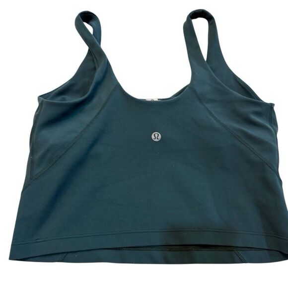 LULULEMON Align Tank Top Womens 8 Teal V-Neck Cropped Workout Gym Athletic - Picture 1 of 5